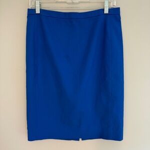 J. Crew Blue No.2 Cotton Pencil Skirt, size 4